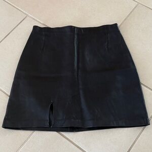 Reformation x Urban Renewal Vintage Leather Mini Skirt black Firenze Whimsigoth